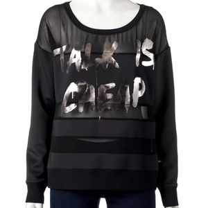 Rock & Republic "Talk is Cheap" Scuba Sweatshirt XL